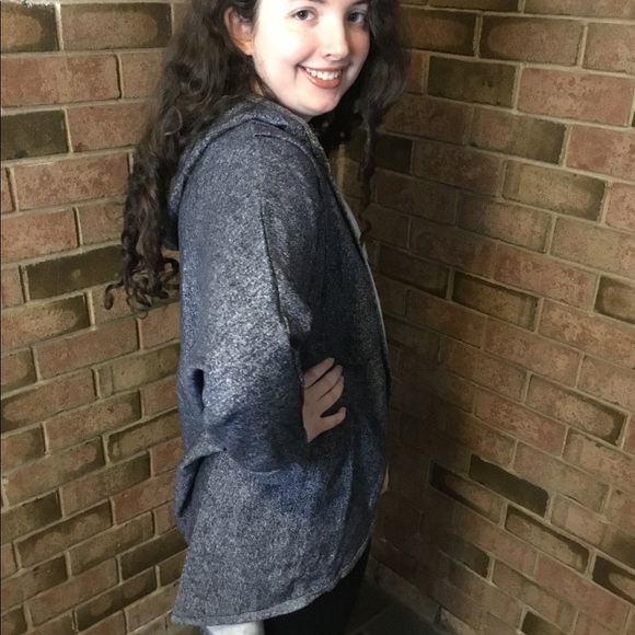 French Terry Hooded Jacket Navy - Picture 5 of 6